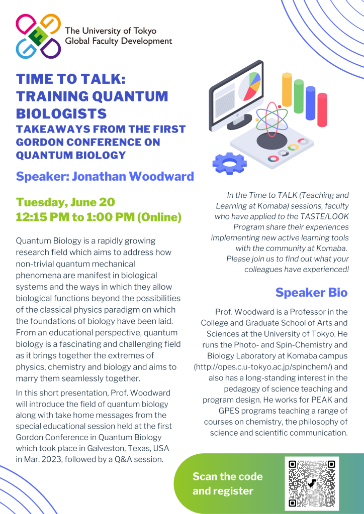 6.20 Time to TALK Training Quantum Biologists takeaways from the first